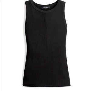 White House Black Market Black Ribbed Knit Sleeveless Sweater Sz M